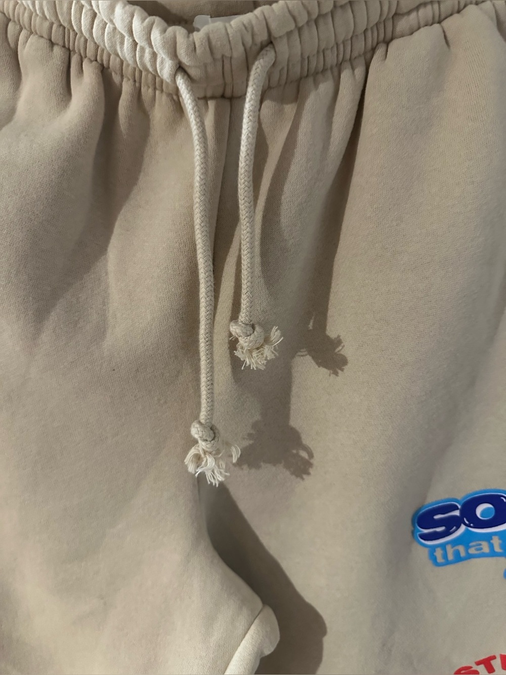 Beige Graphic Logo Sweatpants for Women - Picture 2 of 7
